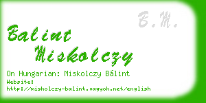 balint miskolczy business card